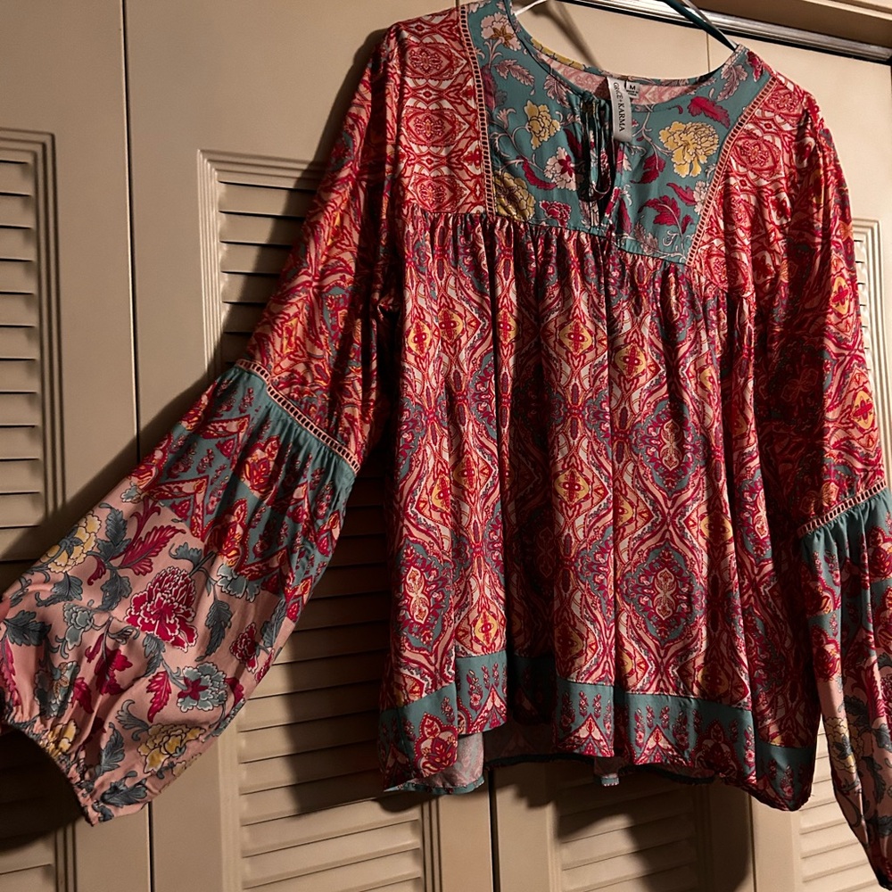 Elegant Multicolor Boho Blouse